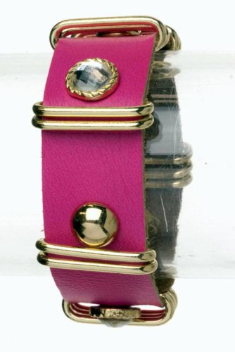Joyful Day Snap-On Leather Bracelet – Fuchsia / AZBRLB008-SFU