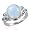 Blue Topaz and Milky Aquamarine Ring in Sterling Silver - 5.96 cttw