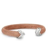 Skagen Denmark Women Jewelry Rose Gold Domed Mesh Cuff #JCR0015