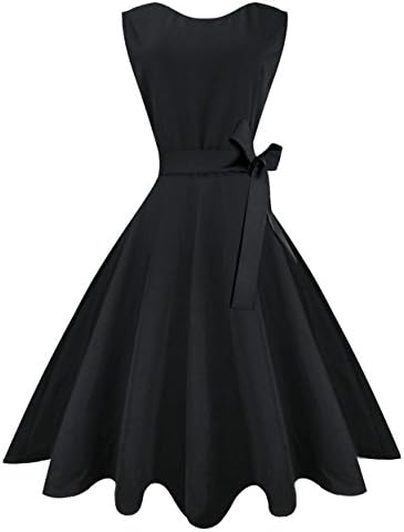 VVTAN Boat Neck 1960s Pinup Vintage Dresses (M, VV01-10)
