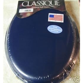GINSEY CLASSIQUE ELONGATED CUSHION SOFT PADDED TOILET SEAT - NAVY BLUE