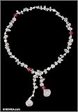 Rose quartz and pearl necklace, 'Love Knot' 0.4 W 23.6 L