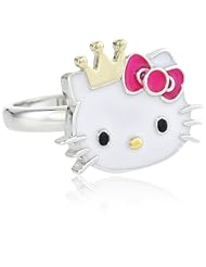 Hello Kitty by Simmons Jewelry Co. Gold Plated Crown and Red Bow Girls Ring, Size 7