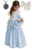 Blue Parisian Princess Costume with Hair Bow and Wondercharms Necklace - size LARGE (5-7)