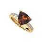 14K Yellow Gold 0.08 ct. Diamond and 3 ct. Trillion Cut Madeira Citrine Ring