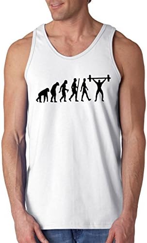 Evolution of Lifting Man - Funny Tank Top- White - M