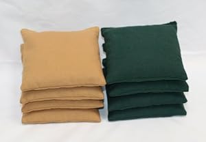 Free Donkey Sports Cornhole Bags (Pack of 8), Gold/Hunter Green, Regular