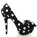 Show Story Two Tone Spot Polka Dots Bow Stiletto Platform High Heel Pump,LF30406