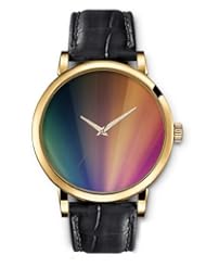 SPRAWL Aanalog Fashion Series Gold Ladies Watches of Genuine Black Leather Strap,Unique Wrist Watch for Women Girls Designed with Rainbow stripe