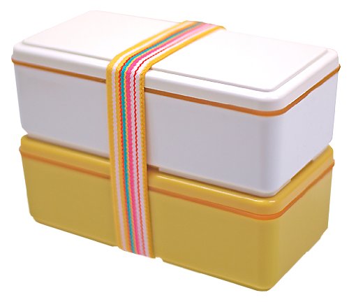 保冷剤一体型ランチボックス GEL-COOL(ジェルクール) earthシリーズ ピース(黄) Wサイズ(500ml×2段セット) GC-018
