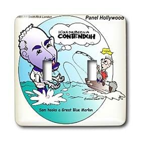 Londons Times Funny Panel Hollywood Cartoons - Great Blue Marlon Brando - Light Switch Covers - double toggle switch