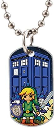 Legend of zelda doctor who Custom Oval Dog Tag Pet Tag (Size:1.2X2X0.1 inches), Aluminum Dog Tag Pendant Necklace beads chain Charm Unique Gift