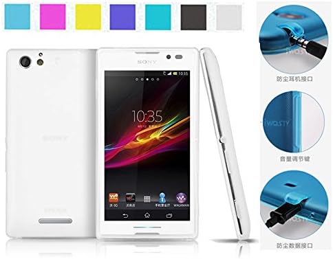 KOPPU@ Sony Xperia M case Sony C1904 / C1905 / C2004 case (Clear) (Inbuilt Dust Plug for Earphone Jack and Charging Port) Slim Fit Semitransparent TPU Frosted Soft Phone Cover Case (Clear)