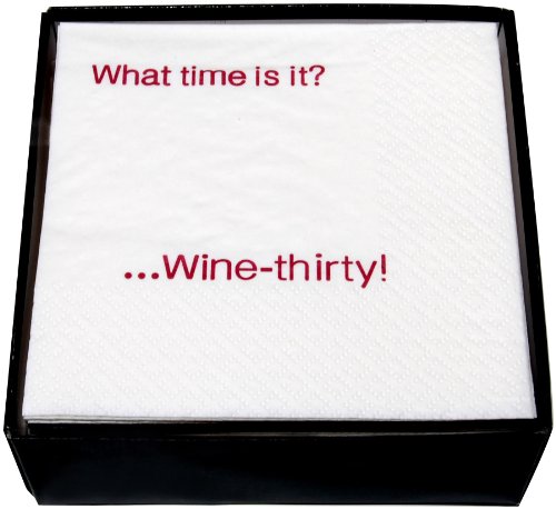 Vino's Party Beverage Napkins, Wine-Thirty, Box of 50