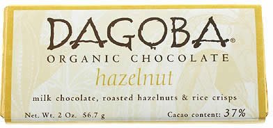 Organic Milk Chocolate - Hazelnut, 37% cocoa, 12 Units 2 oz by Dagoba Organic