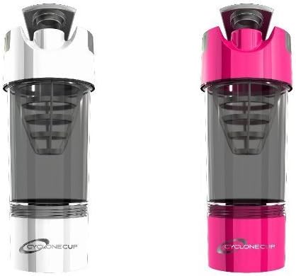 Cyclone Cup Shaker Bottle 20oz - Set of 2 - White and Pink by Cyclone Cup