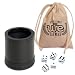 Mahogany Leather Professional Dice Cup with Ribbed Rubber Lining, Includes 5 Dice and Cotton Canvas Storage Bag