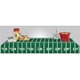 Party Animal Reusable Heavy Duty Plastic Tablecloth with a Football Field Design (72"x52")
