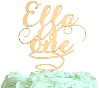 Custom Birthday Cake Topper, Gold Calligraphy