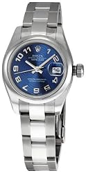 Rolex Datejust Blue Arabic Dial Oyster Bracelet Ladies Watch 179160BLAO