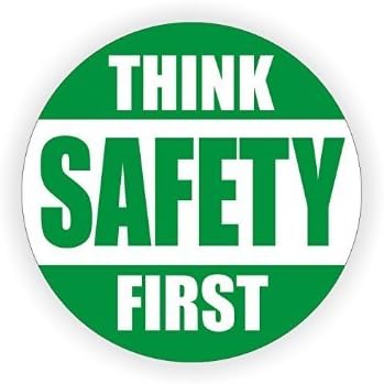 Think Safety First Hard Hat Sticker / Helmet Decal Label Lunch Tool Box