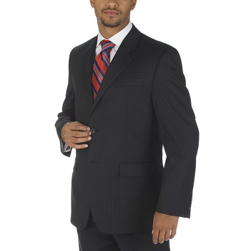 Merona Black Pinstripe Tropical Weight Wool Blazer - 38R