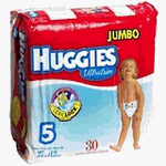 Huggies Ultratrim Diapers Unisex, Size 5, Over 27 lbs, Jumbo Pack 52245 - 30 diapers / pack, 4packs