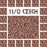 Seed Beads 11/0 Czech Lined (a full one hank pack) over 350 colors available individually!, Copper Silver