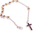 Silver Mother Mary with Child icon resined beads Rosary / Chaplet / Bracelet (6mm beads - 22cm or 9 inches when open).