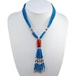 Handmade Red Coral, Turquoise, Silver & Garnet Necklace