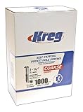Kreg SML-C125W - 1000 WR Pocket Screws 1 1/4-Inch, #8 Coarse, Washer Head, 1000 Count
