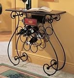 Wine Table Iron Console Winery Holder Rack Wood Bar Top