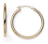 14k Yellow Gold Round Hoop Earrings