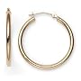 14k Yellow Gold Round Hoop Earrings