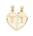14k Yellow Rose Gold Te Amo Crucifix Split Heart Charm