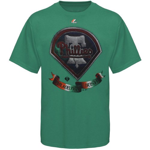 MLB Majestic Philadelphia Phillies St. Patrick's Day Shamrock Fields T-Shirt - Kelly Green (XX-Large) at Amazon.com