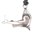 Shark Big Teeth Jaws Pewter Pendant Necklace