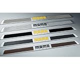 MOMO Chrome Door Sills - Tire Tread Rubber