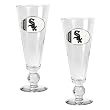 Chicago White Sox MLB 2pc Pilsner Glass Set with Baseball on stem - Oval Logo by Great American Products