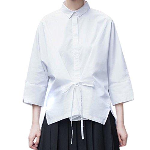 長袖シャツ　レディース　リボン付き　白シャツ　可愛い　コーデしやすい　ファッション　シャツ