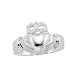 14K White Gold ''Claddagh'' Wedding Band