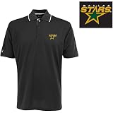 Antigua Men's NHL Dallas Stars Exceed Desert Dry Short Sleeve Polo, Black/White, X-Large
