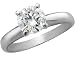 Solitaire Diamond Engagement Ring 1 Carat (ctw) in 14K White Gold (Certified)