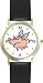 Angel Pig or Flying Pig with Wings Animal - WATCHBUDDY&reg; DELUXE TWO-TONE THEME WATCH - Arabic Numbers - Black Leather Strap-Size-Large ( Men's Size or Jumbo Women's Size )