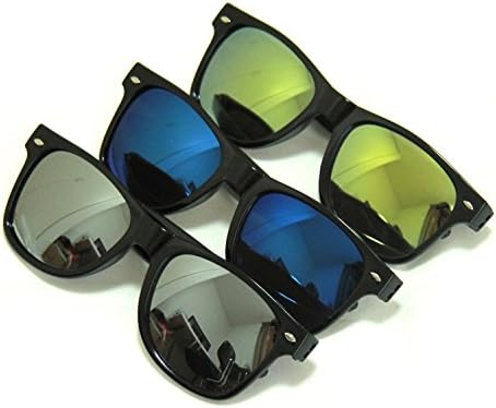 Set of three sunglasses mirror lens Wellington type UV Men Women (3 -Piece Set )