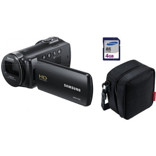 Samsung HMX-F800 HD-Camcorder baugleich F80 (5 Megapixel, 52-fach opt. Zoom, 6,9 cm (2,7 Zoll) Display) inkl. Tasche und 4GB SD-Speicherkarte schwarz