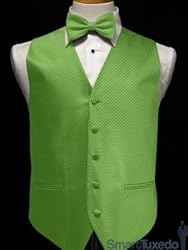 Tuxedo Vest - 5 Button Satin with Stunning Diamond Grid Pattern - Includes Bowtie.