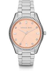 Michael Kors MK3239 Blake Rose Gold Dial Glitz Silver Steel Band Women Watch NEW
