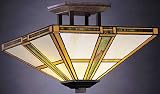 LAMPS BEAUTIFUL Tiffany Mission Lamps, Oak Park Semi-Flush Ceiling Fixture by Kichler--Excellent Customer Service--See our Feedback