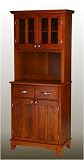 Home Styles Cottage Oak Server with Cottage Oak Top & Hutch 29.25x16x72-in..